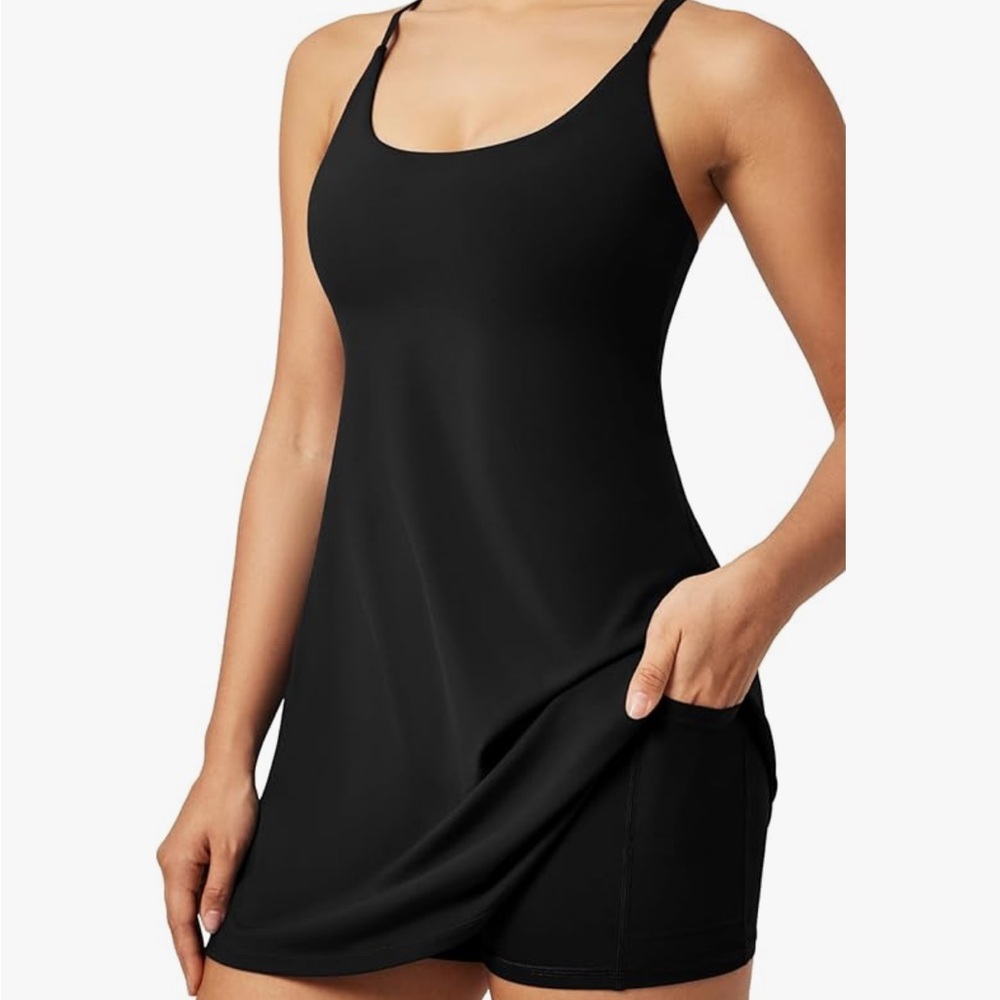 Iuga Blacn Tennis Dress for Women with Built in Shorts